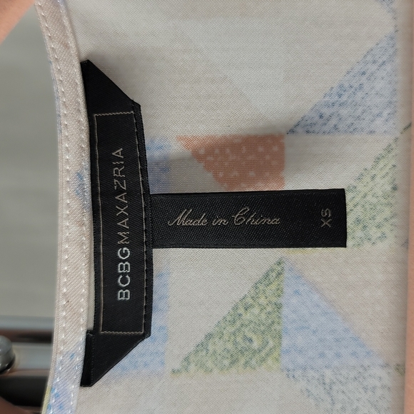 BCBGMaxAzria Adele Wrap Dress, patchwork design, women's XS Tall - Picture 3 of 5